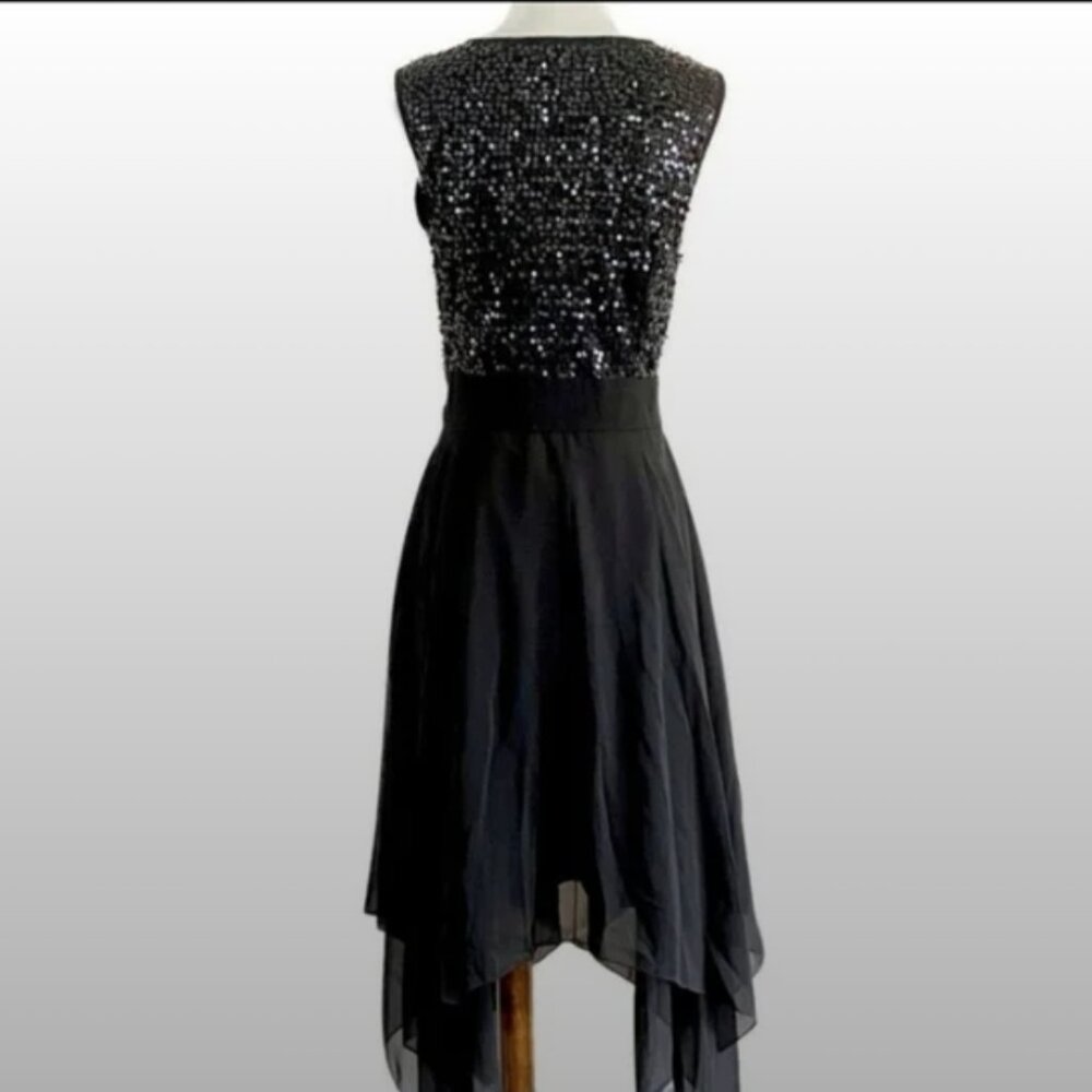 Venus V-neck sequin handkerchief dress cocktail party Size 8 - Picture 3 of 9